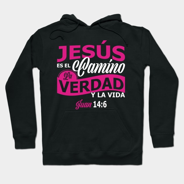 Juan 14-6 Pink Hoodie by Litho